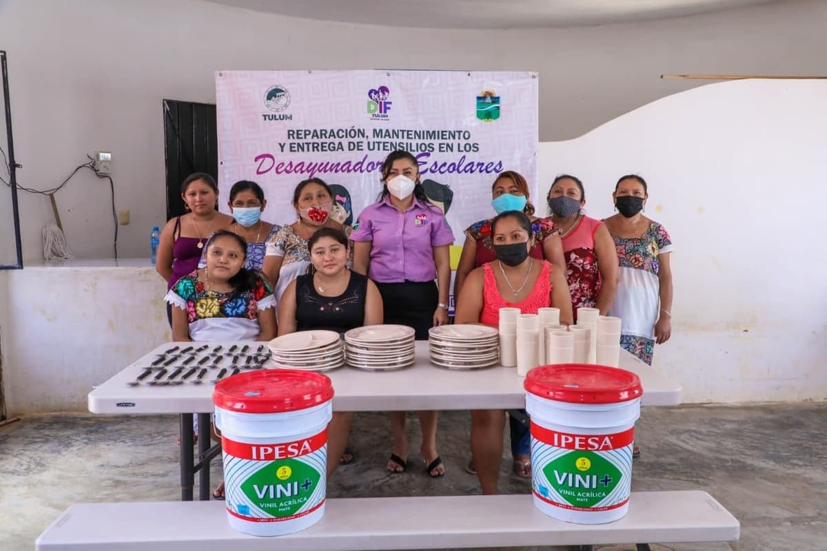 Ileana Canul de Dzul encabeza arranque de rehabilitación de desayunador escolar