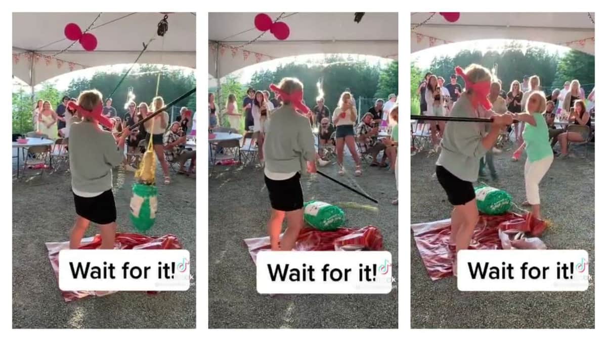 VIDEO: En una piñata, mujer golpea "por error" a su suegra