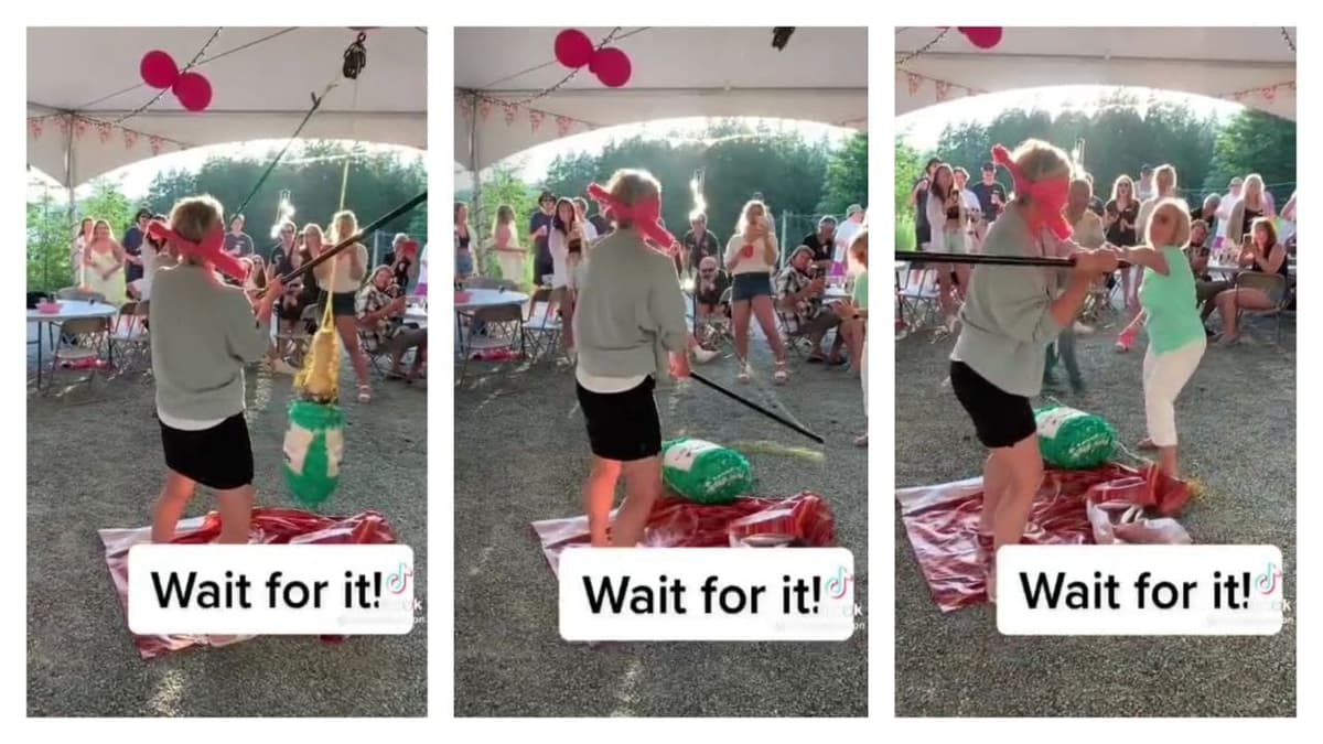 VIDEO: En una piñata, mujer golpea "por error" a su suegra