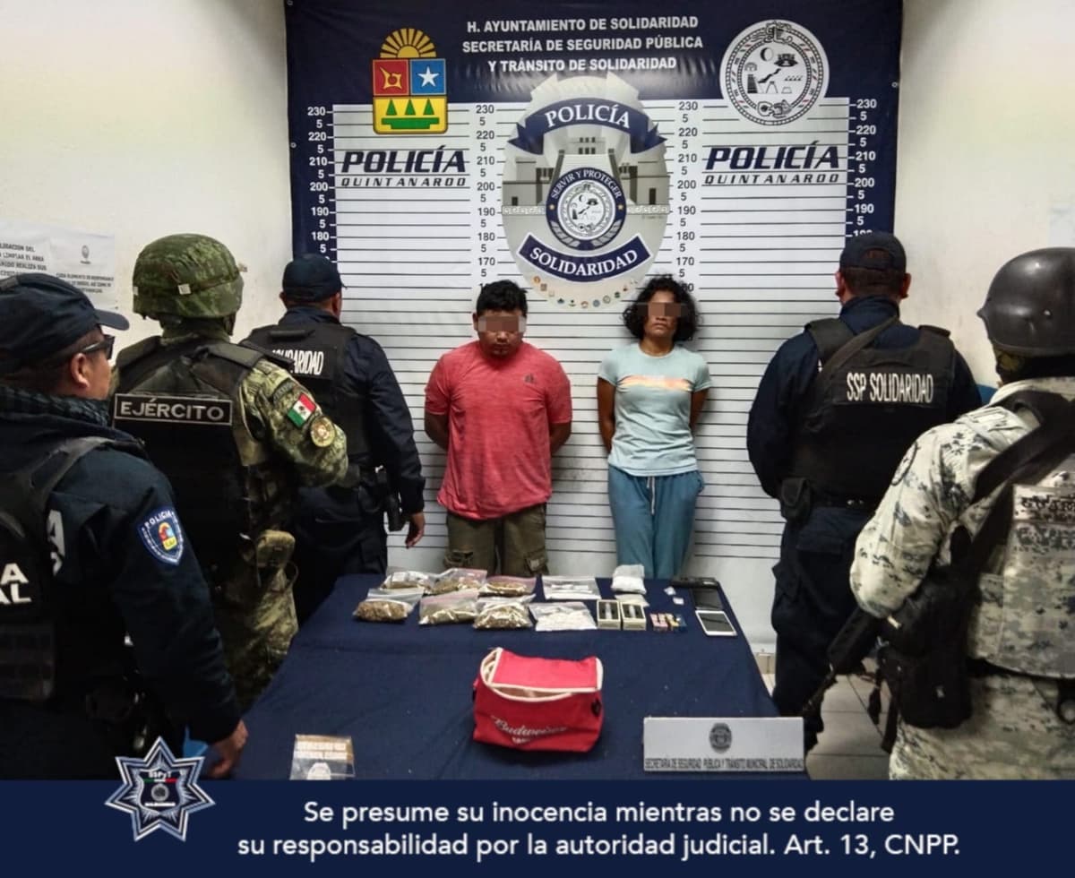 Captan infraganti a dos sujetos intercambiando droga en Solidaridad