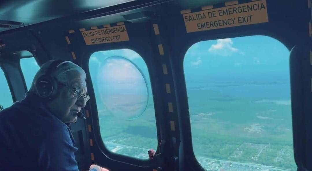 Video: Avance del Tren Maya en tramo Mérida-Cancún es del 50%: AMLO desde helicóptero