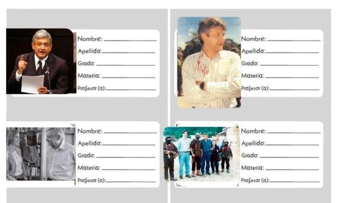 Morena lanzó etiquetas para forrar cuadernos escolares con imágenes de AMLO