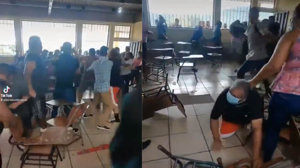 VIDEO: Junta de padres termina en pelea en un salón de clases