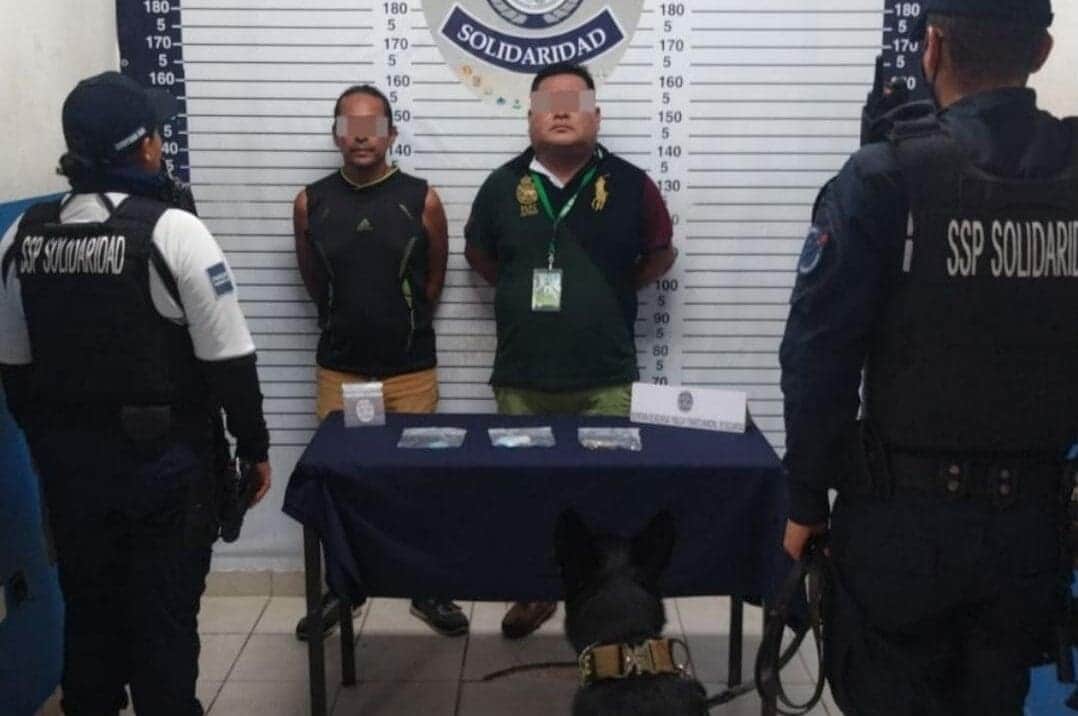 Perro policía detecta a dos con drogas en la zona de playas de Solidaridad