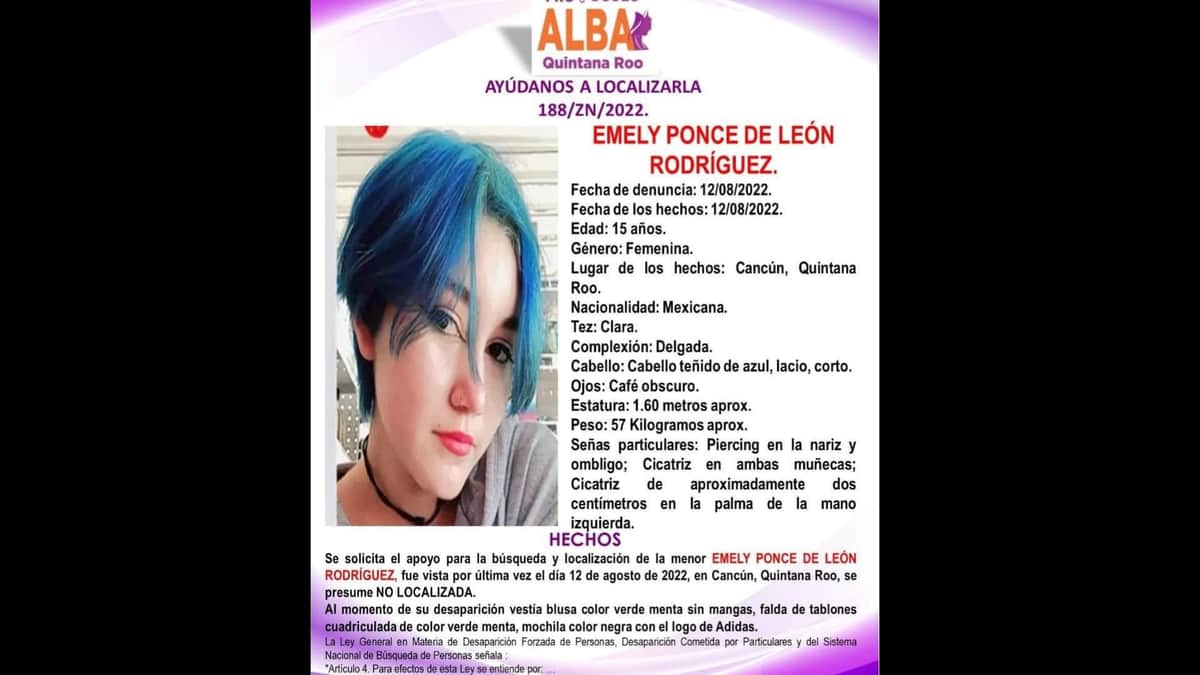 Emiten Alerta Alba por menor raptada en Cancún