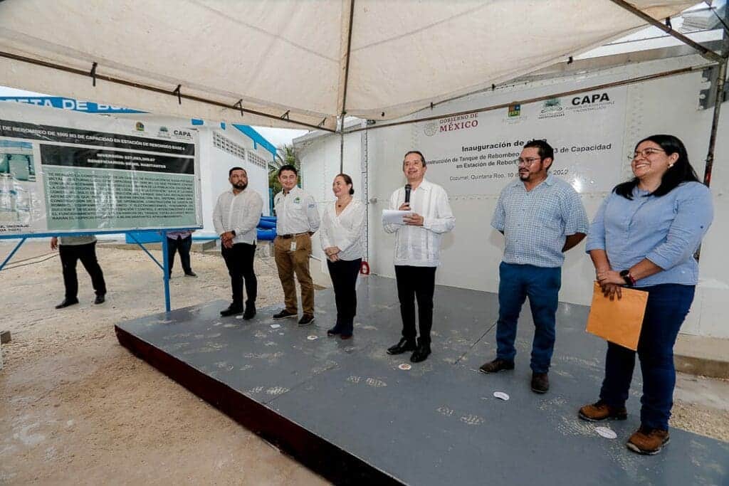 Carlos Joaquín inaugura tanque de rebombeo de agua potable que mejora el servicio en Cozumel