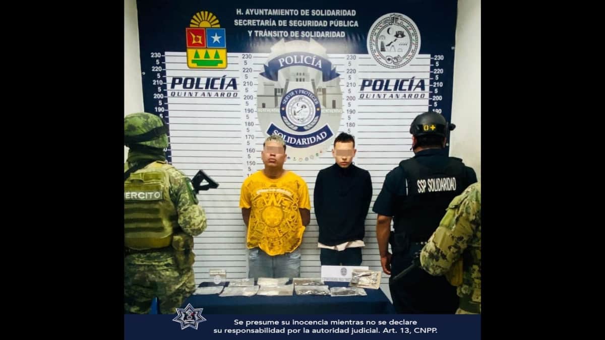 Presuntos narcomenudistas son captados in fraganti intercambiando droga en Solidaridad