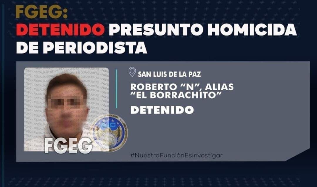Detienen en Guanajuato al presunto asesino del periodista Ernesto Méndez