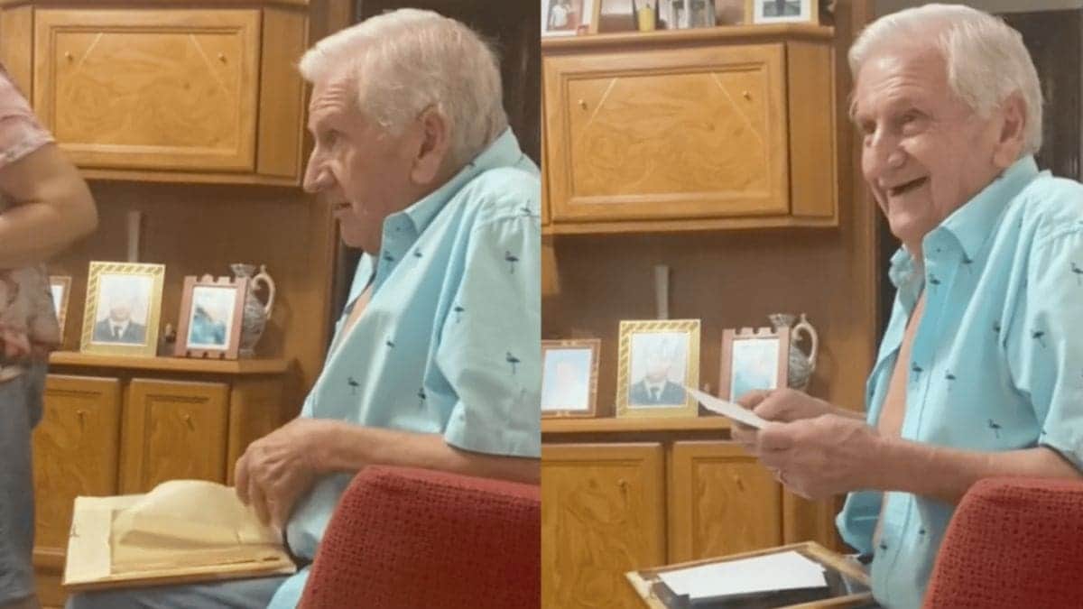 VIDEO: conmovedor momento en el que un abuelito actualiza foto de su nieto trans