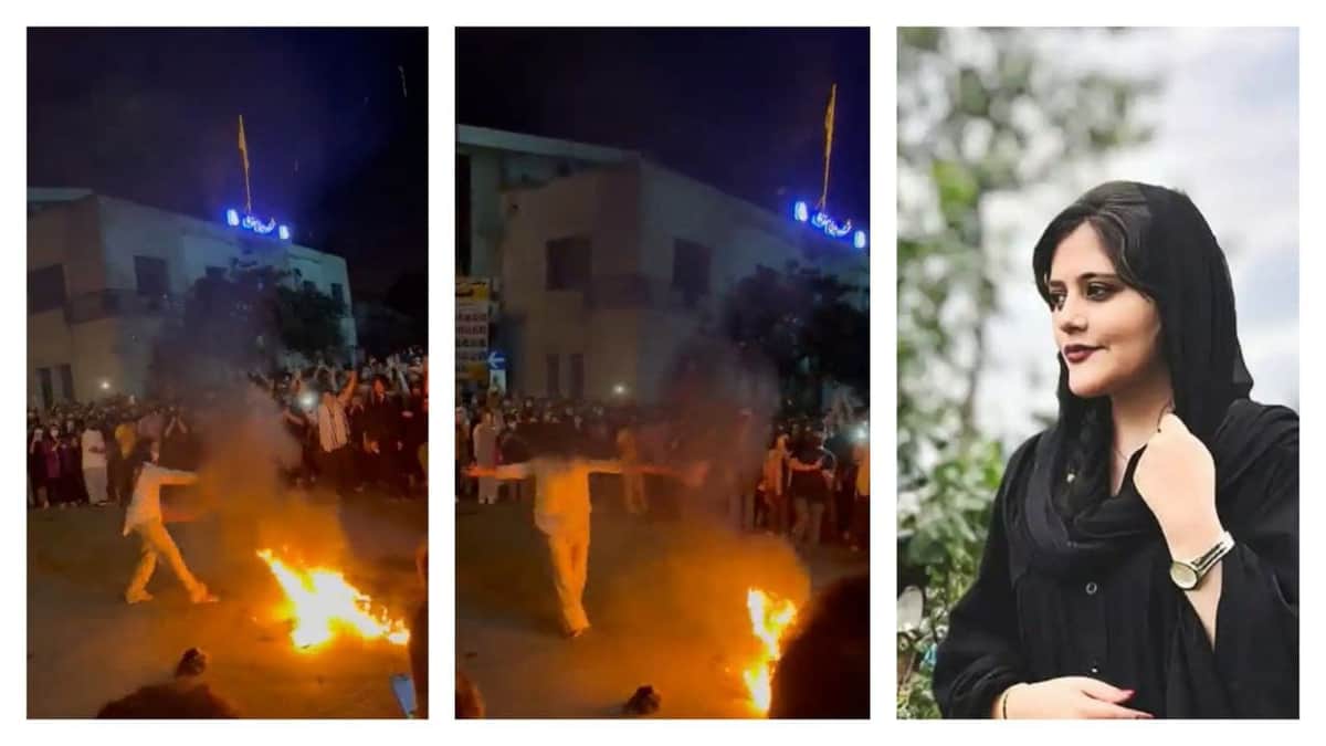 Video: Mujer baila alrededor de una fogata y quema su hiyab, un acto simbólico contra el asesinato de Mahsa Amini