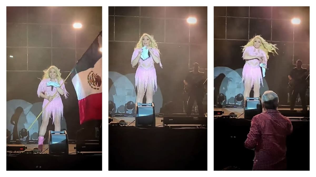 Video: "¡Un cucaracho!": Yuri se asusta con insecto en su cuello durante concierto en Tamaulipasri
