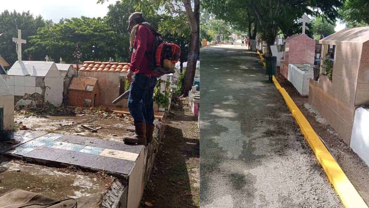Embellecen panteones municipales en Cancún