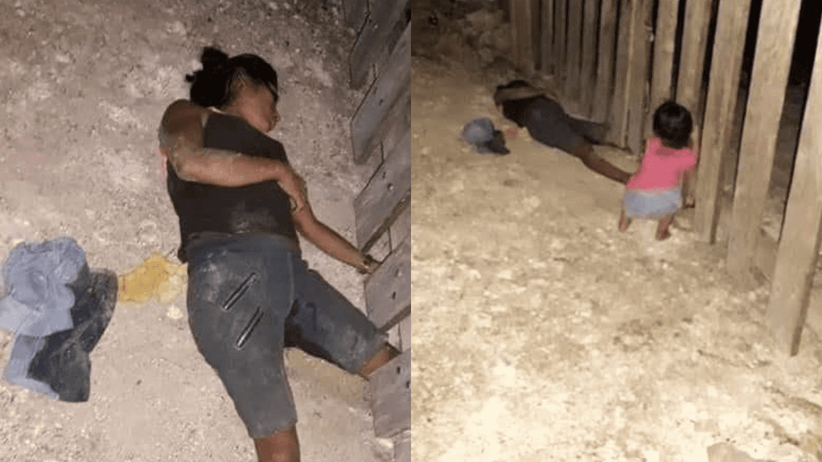Niños de zona maya deambulan mientras su madre está tirada alcoholizada
