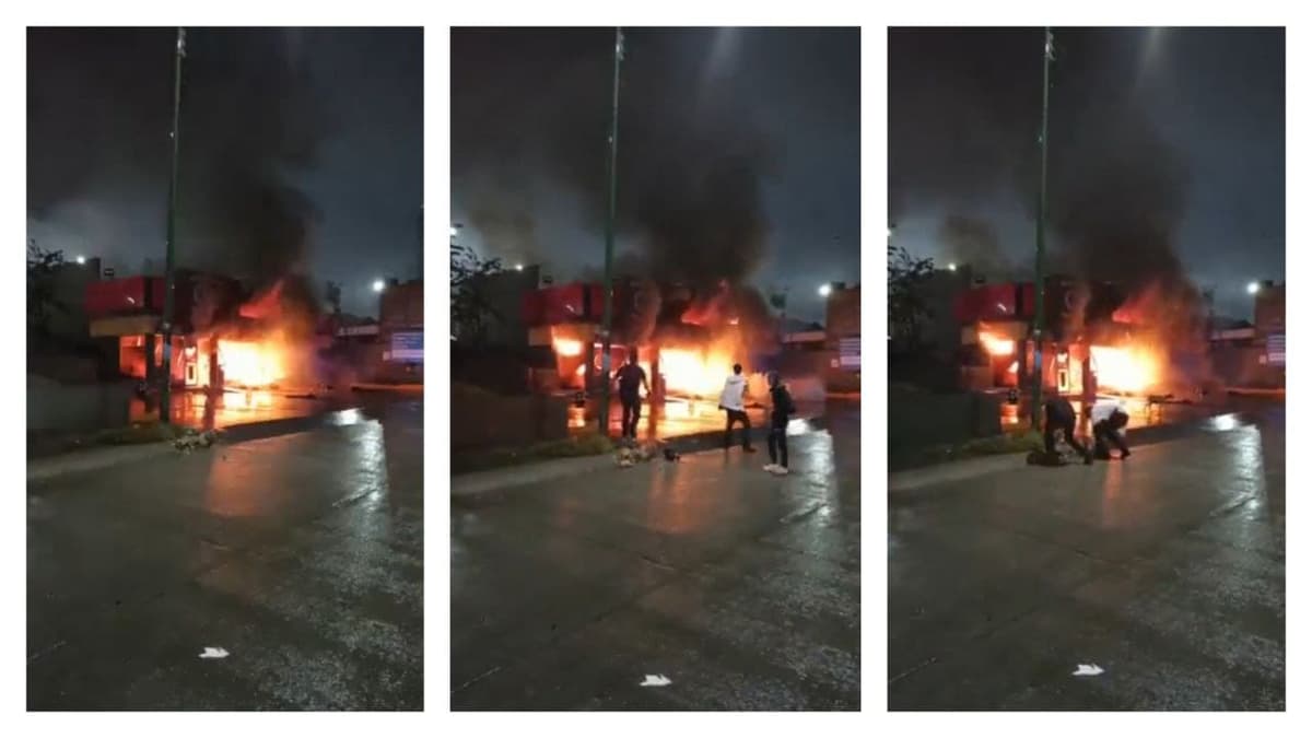 Video: Queman Oxxo de León con bombas molotov