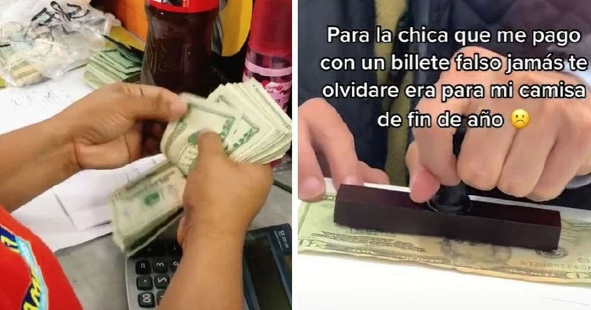 Video: Cajero recibe un billete falso y se lo descuentan: "Era para mi camisa de fin de año"
