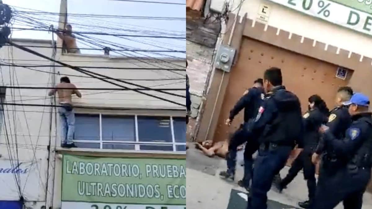 Karma instantáneo: ladrón intentaba escapar por el techo pero es acorralado por ciudadanos y la policía