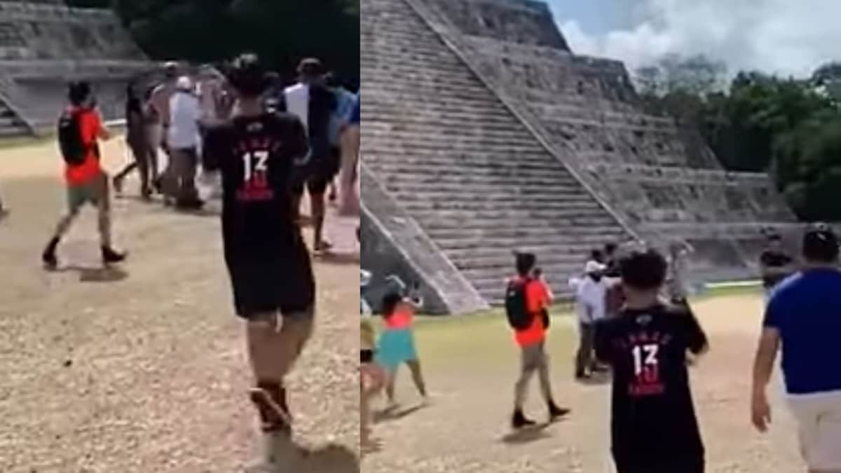 VIDEO: Turista ignora prohibición y sube a pirámide de Chichén Itzá