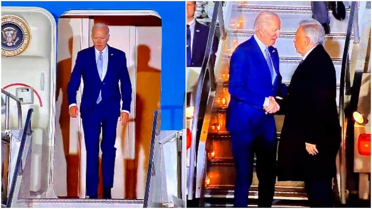 Biden aterriza en el AIFA y es recibido por AMLO