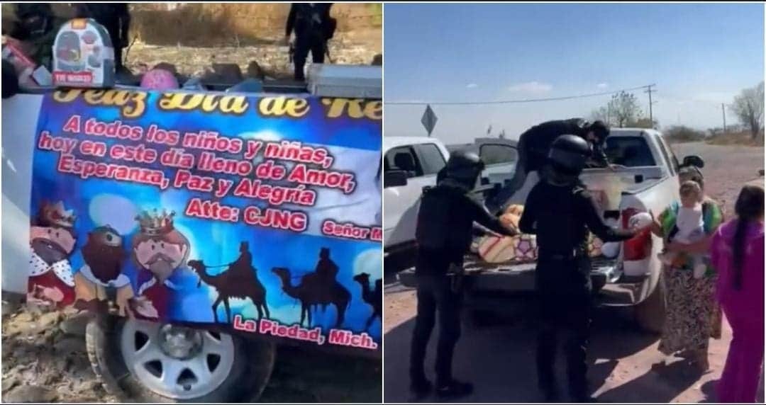 Video: CJNG regala juguetes por Día de Reyes a niños en Michoacán