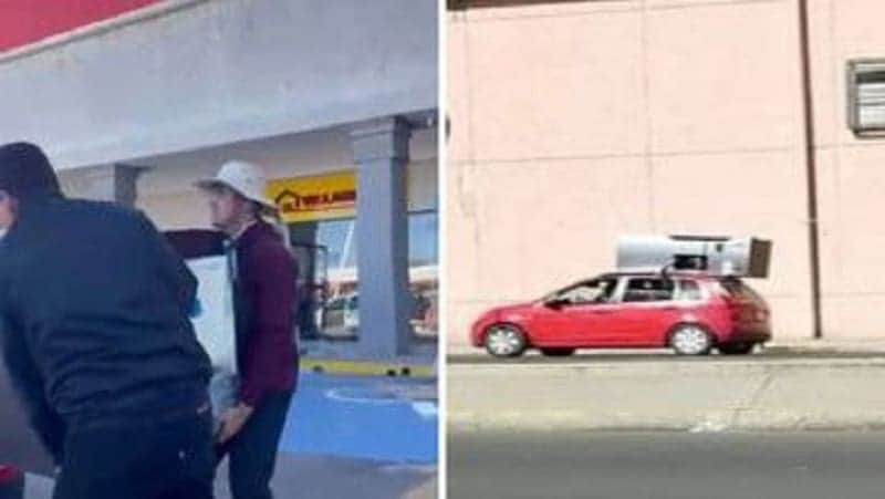 Roban refrigerador durante saqueos en Culiacán; pudo llevárselo en su auto compacto