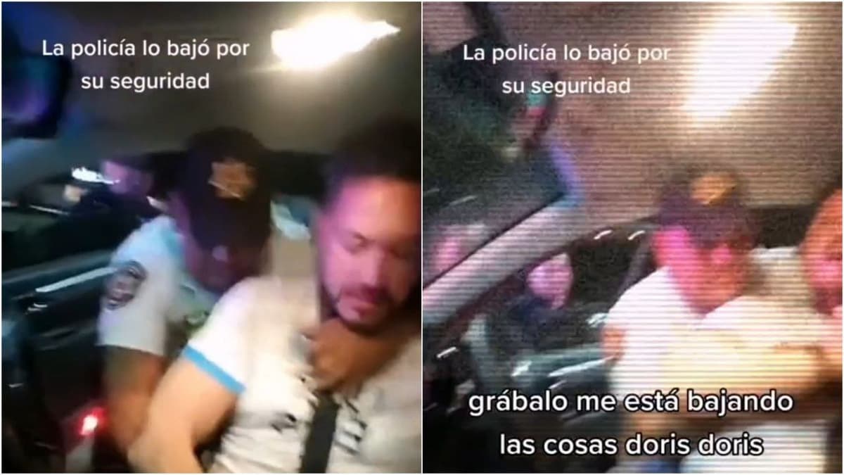 Video: Policía de Tránsito de Cancún baja del auto a un sujeto en vergonzoso estado de ebriedad