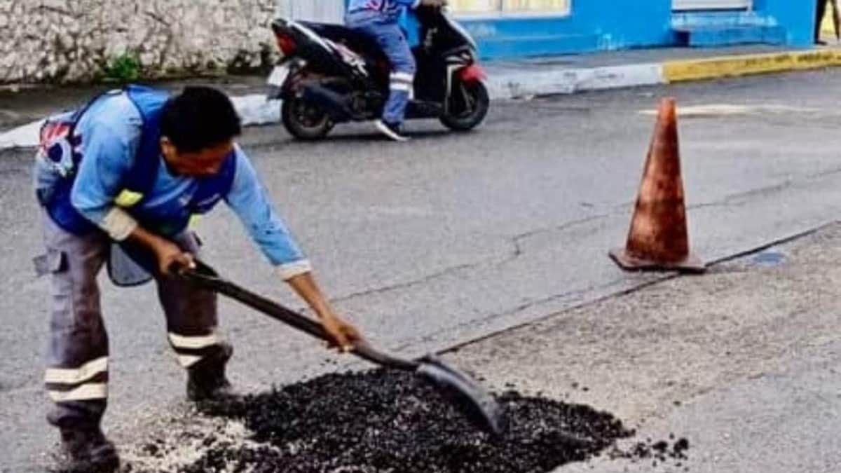 Tras las lluvias se intensificaron labores de bacheo en Playa del Carmen