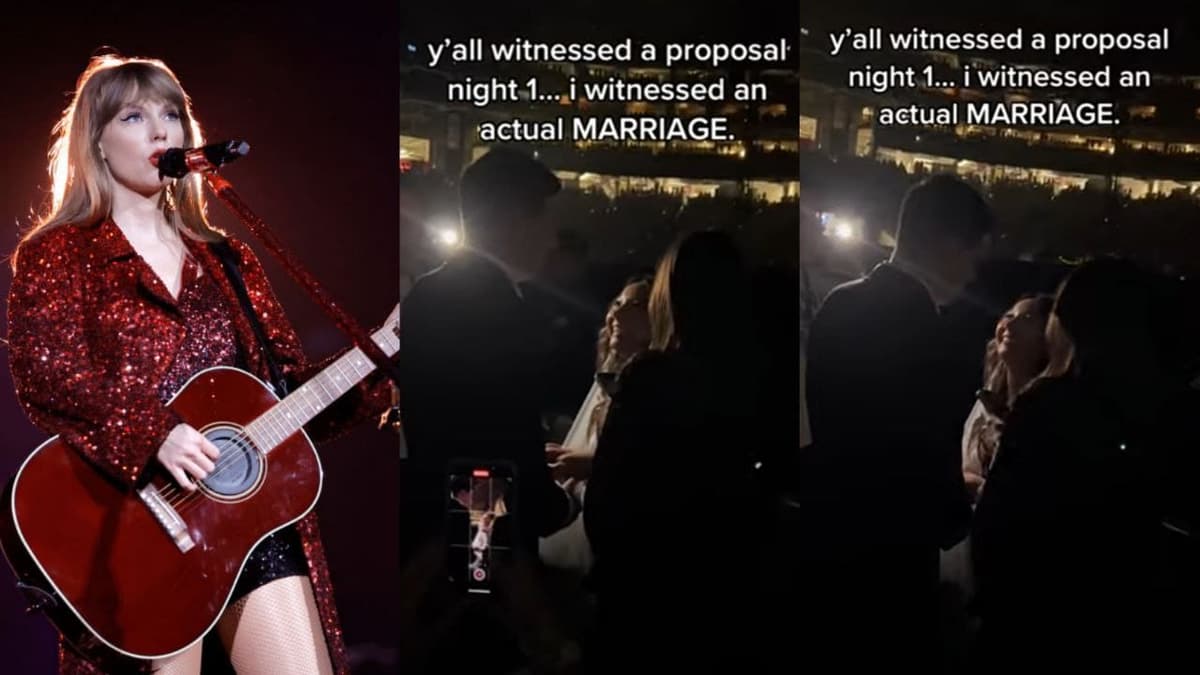 Una pareja se casó en pleno concierto de Taylor Swift y el video es una joya