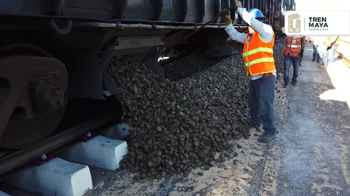 Usarán más de dos millones de metros cúbicos de balasto para obras del Tren Maya en tramos 5, 6 y 7