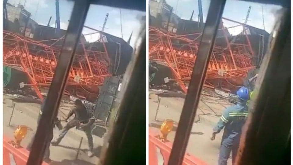 Video: Cae estructura metálica en obras de la Línea 12 del Metro