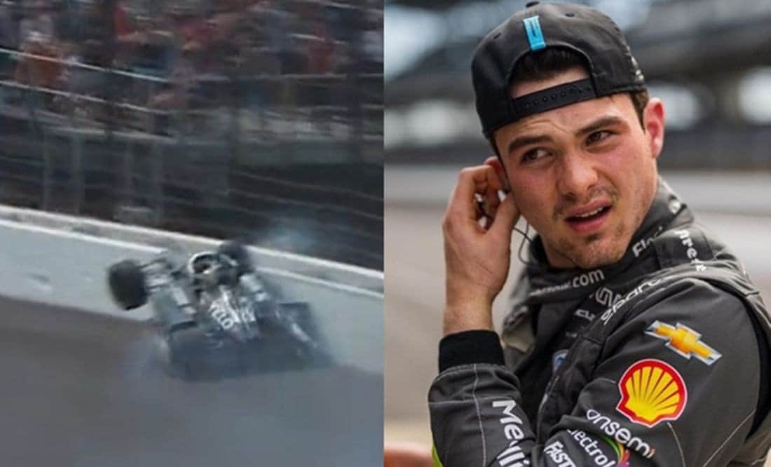 El mexicano Pato O'Ward sufre un accidente durante las 500 millas de Indianápolis