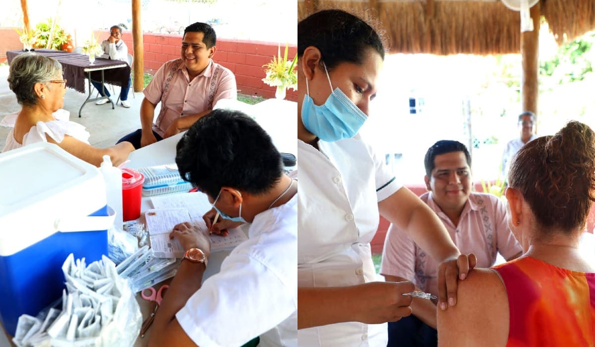 Aplican vacunas contra el neumococo a adultos mayores del DIF Solidaridad