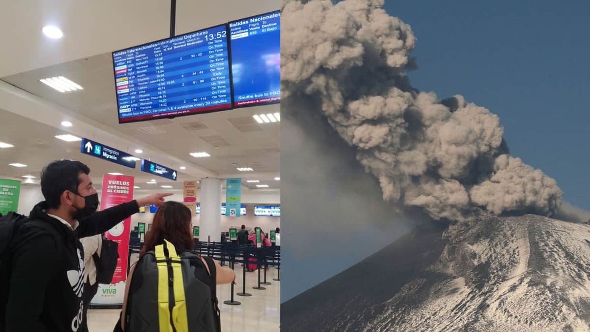 Ceniza volcánica del Popocatépetl afecta a vuelos del Aeropuerto Internacional de Cancún