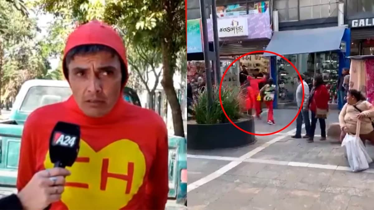 VIDEO: “Chapulín Colorado” impide un robo y golpea al delincuente