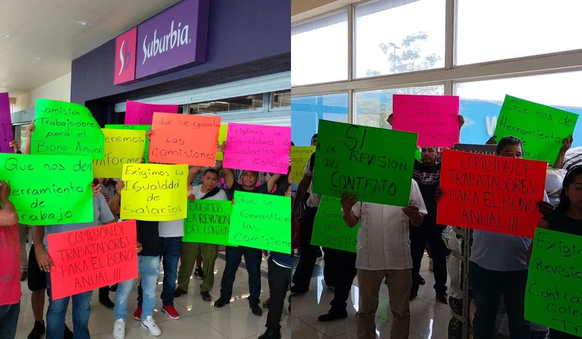 Estalla manifestación de trabajadores de Suburbia en Cancún y Playa del Carmen