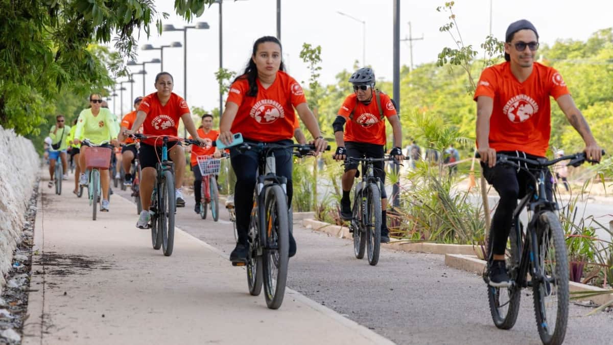 Tulum realiza tercera rodada naranja "actívate, únete y di no a la violencia contra las mujeres y niñas"