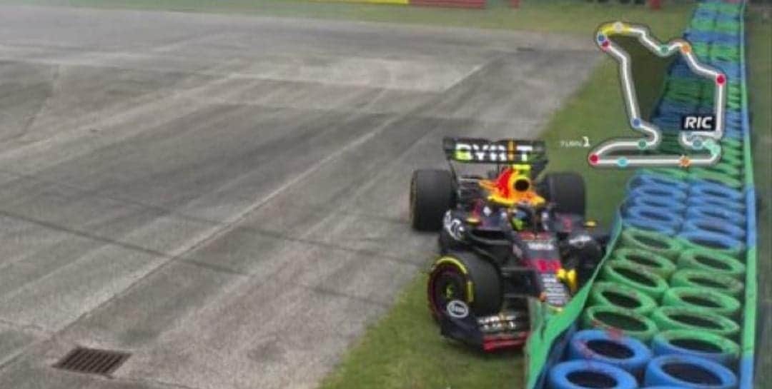 Video: "Checo" Pérez choca en la primera vuelta de las prácticas del Gran Premio de Hungría