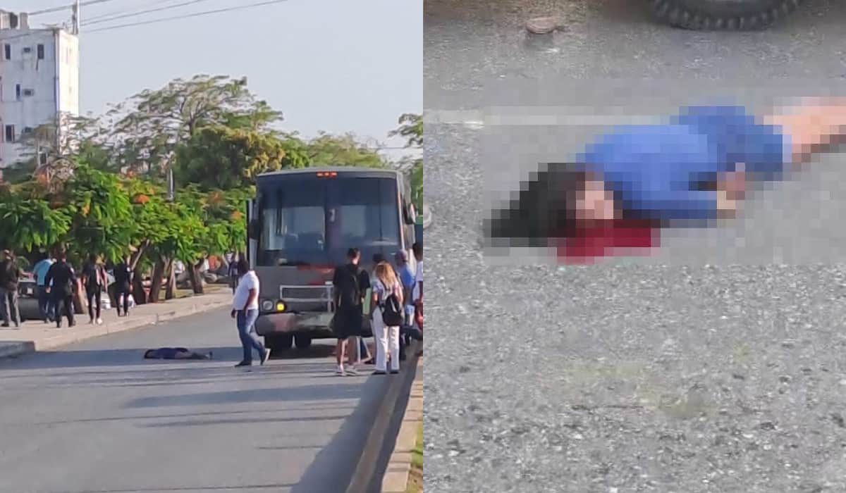 Embiste autobús de personal a una mujer a la altura de la estación ADO de Cancún