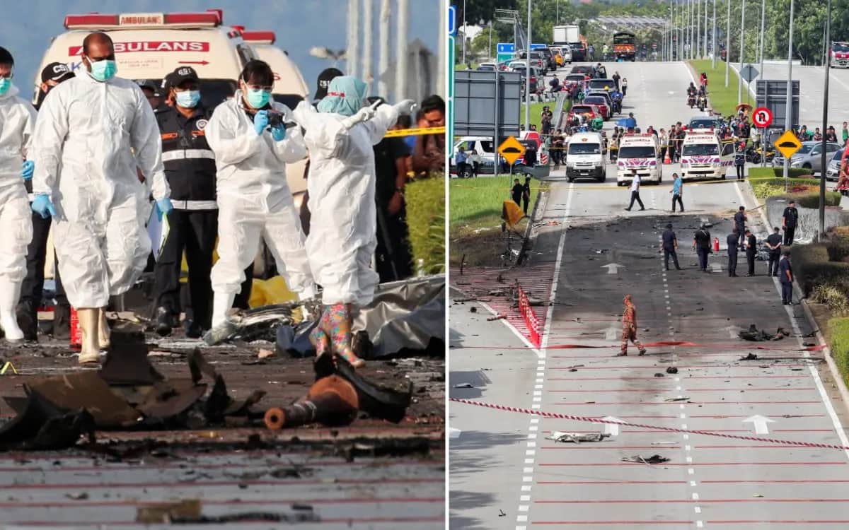 Video: Avioneta se estrella en plena carretera en Malasia; hay al menos 10 muertos