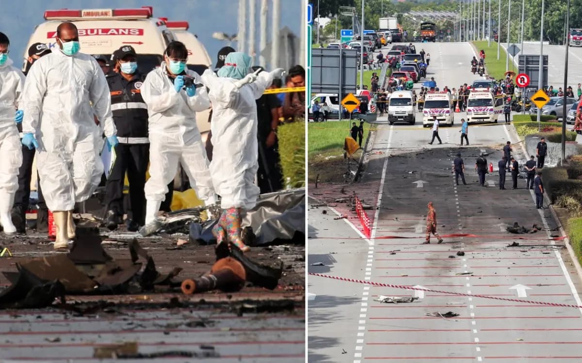 Video: Avioneta se estrella en plena carretera en Malasia; hay al menos 10 muertos