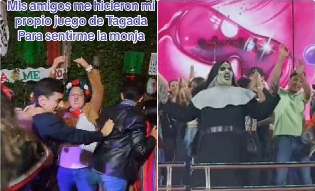 Video: Jóvenes imitan a la monja más viral de TikTok