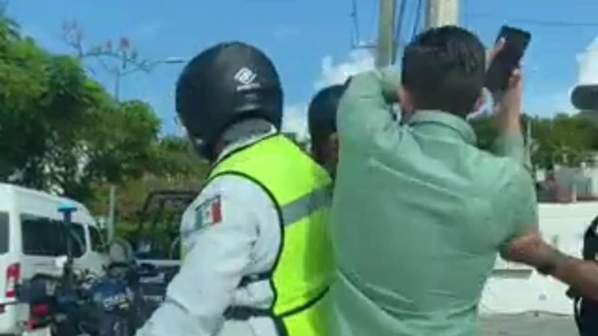 Tras ser exhibidos por agredir a influencer, elementos de Tránsito de Cancún fueron suspendidos