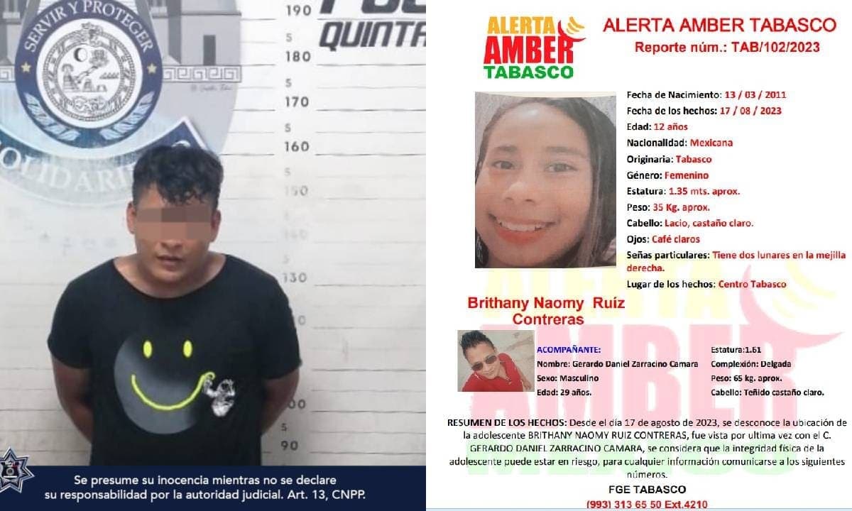 Detienen en Playa del Carmen a sujeto relacionado con la desaparición de una niña de 12 años