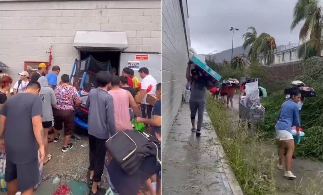 VIDEO: Rapiña tras paso de huracán "Otis" en Acapulco genera debate en redes: "es un préstamo"