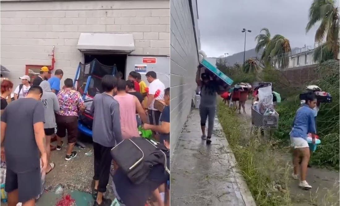 VIDEO: Rapiña tras paso de huracán "Otis" en Acapulco genera debate en redes: "es un préstamo"