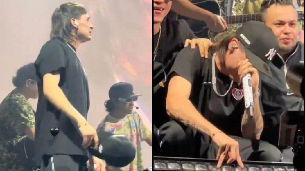 Video: Peso Pluma rompe en llanto durante concierto en Los Ángeles