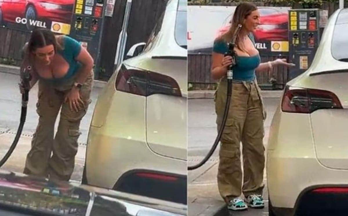 Video: Mujer causa revuelo en redes sociales por intentar cargar su automóvil Tesla con gasolina