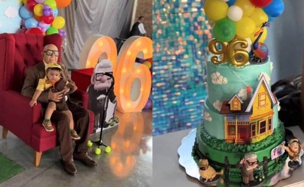Video: Abuelito festeja cumpleaños 96 con fiesta temática de la película "Up"