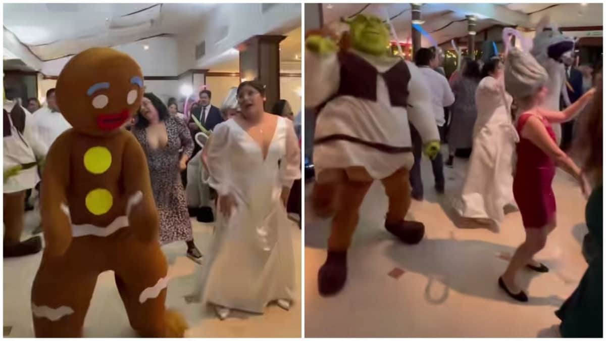 Video: Pareja se hace viral por su boda con temática de Shrek