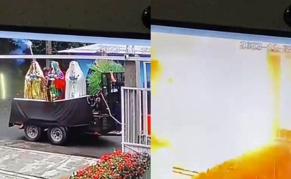 Explosión en caravana de la "Santa Muerte" deja dos lesionados