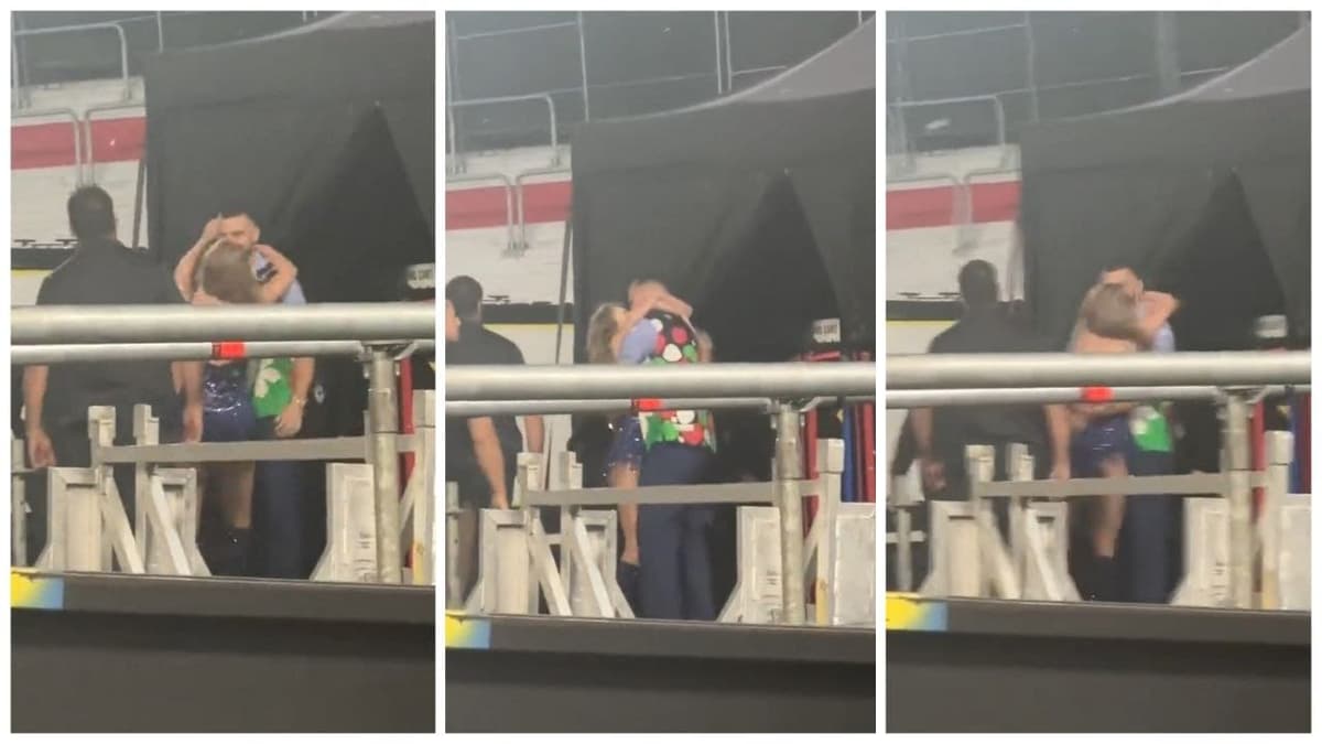 Video: Taylor Swift muestra su primer beso público con Travis Kelce